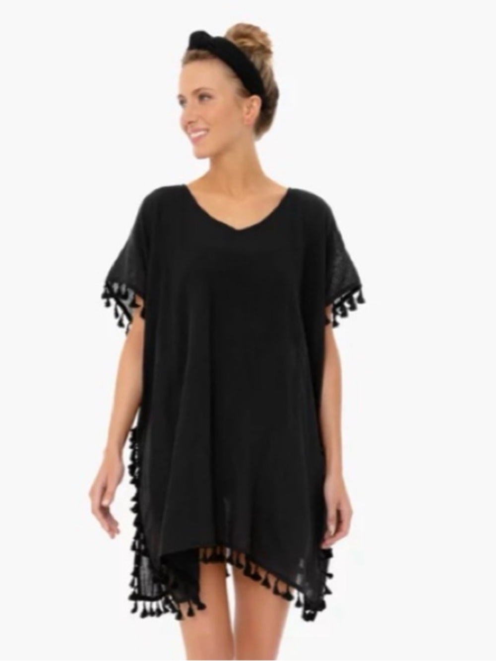 NWT Tuckernuck Pomander Black Tassel-Trim Tunic / Coverup - Picture 2 of 8